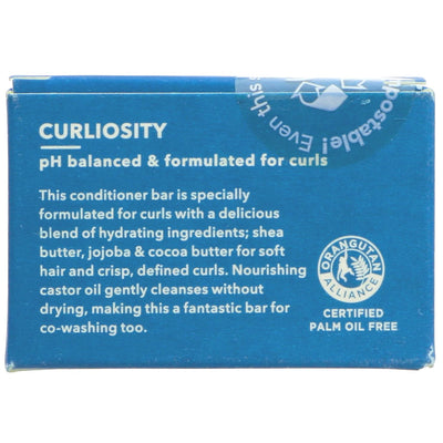 Ethique's Curliosity Conditioner Bar for curly hair - vegan, Fairtrade, and pH balanced with nourishing ingredients.