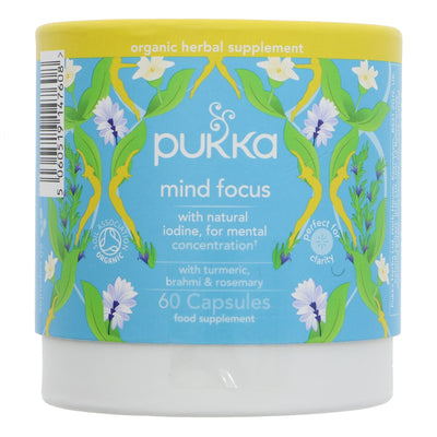 Boost focus & clarity with organic & vegan Pukka Mind Focus capsules - perfect for students & long-term brain health.