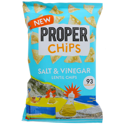 Properchips Salt & Vinegar Lentil Chips: Tangy & crunchy, with 30% less fat & no added sugar. Vegan & gluten-free. Shop now.