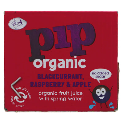 Pip Organic | Blackcurrant, Raspberry, Apple - Pressed Juice and Spring Water | 4x180ml