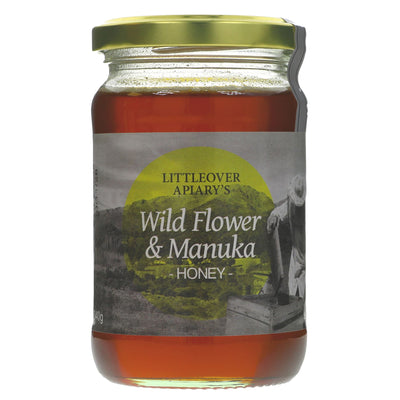 Littleover Apiaries Manuka Wildflower Honey, 340g - rich & delicious. Perfect for tea, toast, and yogurt. No VAT.