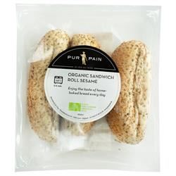 Pur Pain |  Pur Pain Organic Sandwich Rolls Sesame 3 pack 150g | 150g