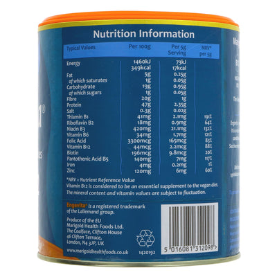 Engevita's Yeast Flakes with Vitamin B12 - Vegan & Gluten-free | Packed with B vitamins & minerals for a boost of flavor & nutrition. Fairtrade & VAT free.