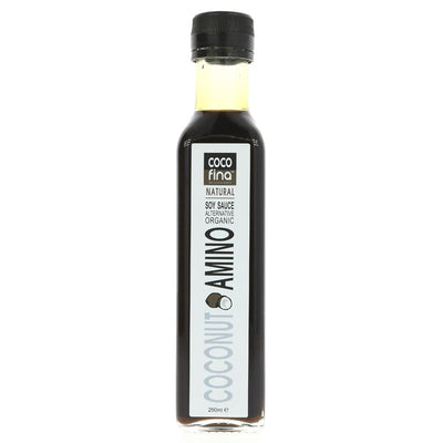 COCOFINA Coconut Amino Sauce: Healthy soy sauce alternative made with organic coconut vinegar, nectar, onions, garlic, and salt. Vegan and gluten-free.