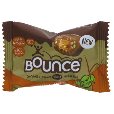 Bounce Dipped Caramel Millionaire Protein Ball - guilt-free with plant protein and no added sugar. Gluten-free and vegan.