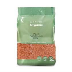 Just Natural Organic | Organic Red Split Lentils 1kg | 1000g