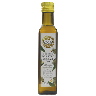 Toasted organic sesame oil, cold-pressed and vegan-friendly. Add depth to stir-fries, dressings, and marinades. No VAT charged.