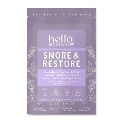 Hello Wellness | Snore & Restore sleep support | 60caps