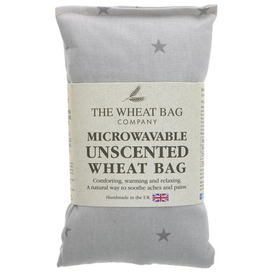 Handmade Wheat Bag Grey Star Unscented: Microwavable muscle soother, suitable for all ages. Vegan & compliant with British Safety Standards.