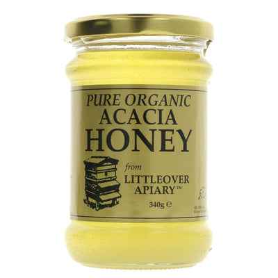 Littleover Apiaries' Organic Acacia Honey - Sweet, natural, and organic. Perfect for toast or tea. No VAT charged.