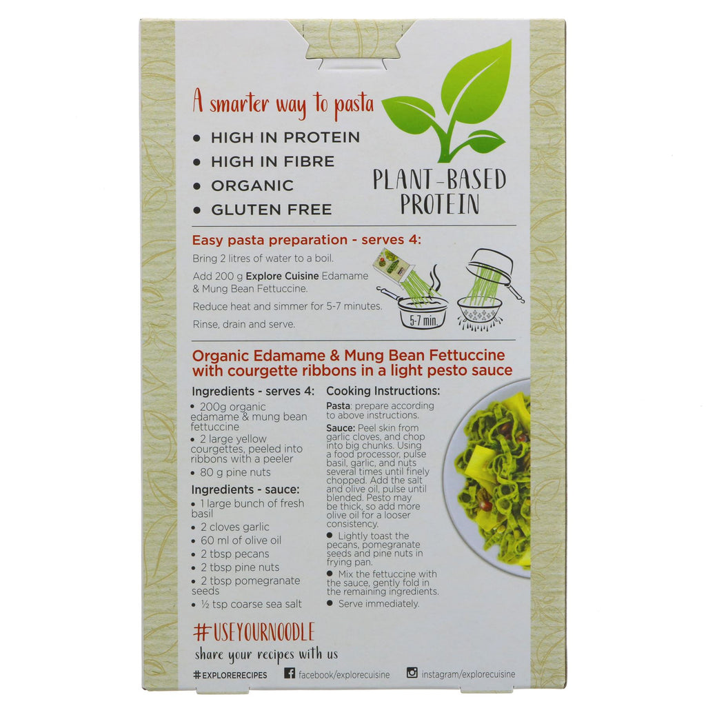 Explore Cuisine | Edamame & Mung Bean Fettuccine - 86g protein, 36g fibre | 200g