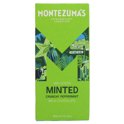 Indulgent Minted Milk Chocolate, No Added Sugar, with Crunchy Peppermint. Part of Flavoured Bars range.