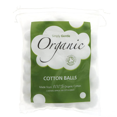 Simply Gentle Organic Cotton Wool Balls - gentle on skin & environment, perfect for daily beauty routine. Made with vegan & organic materials.