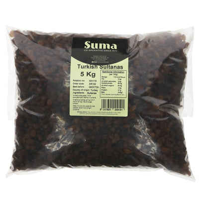 Suma's Sultanas - No 9's | 5 KG | Vegan | High in Natural Sugar | Perfect for Snacking & Recipes | Quality Product