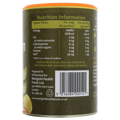 Organic Bouillon Reduced Salt - Delicious, healthy and vegan flavor enhancer for soups, stews, casseroles, sauces, rice dishes and hot drinks.