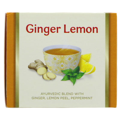 Organic, vegan Yogi Tea blend of Ginger, Lemon & Peppermint. Perfect for detox or mid-day pick-me-up. Enjoy hot or iced!