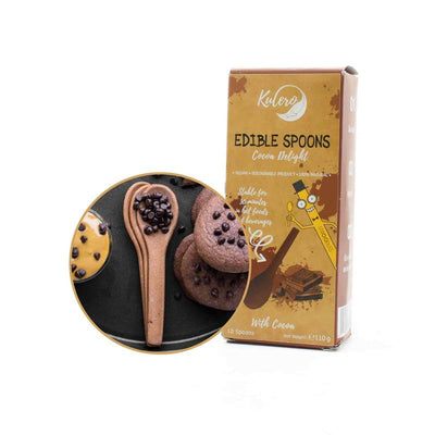 Stroodles | Edible Spoons (14cm) - Cocoa | 10pc