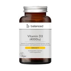 Balanced | Vitamin D3 4000iu 60 Veggie Caps - Reusable Bottle | 60 capsule