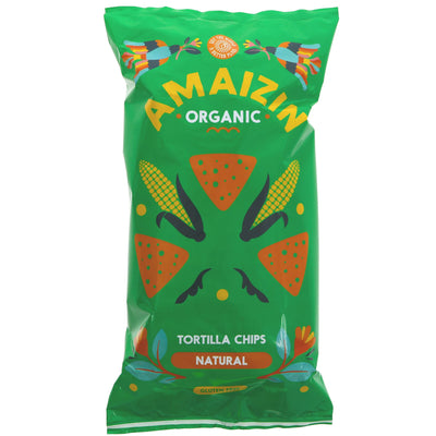 Amaizin's Natural Corn Chips: Crunchy, Organic, Gluten-Free & Vegan. Made with Sustainable Palm Oil. 250g Value Bag.