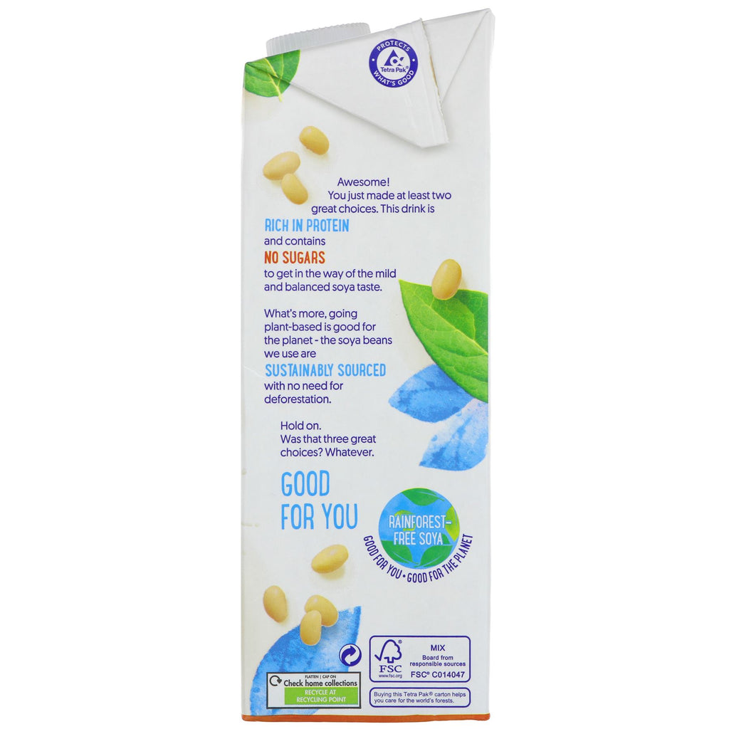 Alpro | Soya Milk Unsweetened - no sugars or sweeteners | 1l