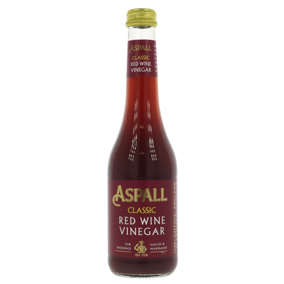 Aspall Red Wine Vinegar, vegan & full-bodied. Perfect for dressings, marinades & sauces. Imported from Rioja, Spain.