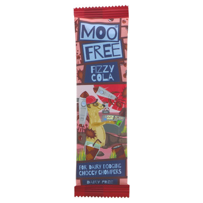 Moo Free Vegan Fizzy Cola Bar with Popping Candy: Fairtrade, Gluten-Free & No Added Sugar. Perfect for snacking or recipes.