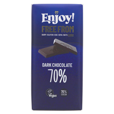 Enjoy Raw Chocolate | 70% Dark Chocolate Bar | 70g