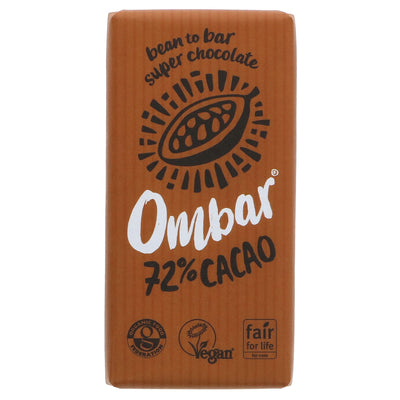 Indulge in Ombar's Dark 72% Raw Chocolate - Fairtrade, vegan, organic, gluten-free & fruity. No added sugar.