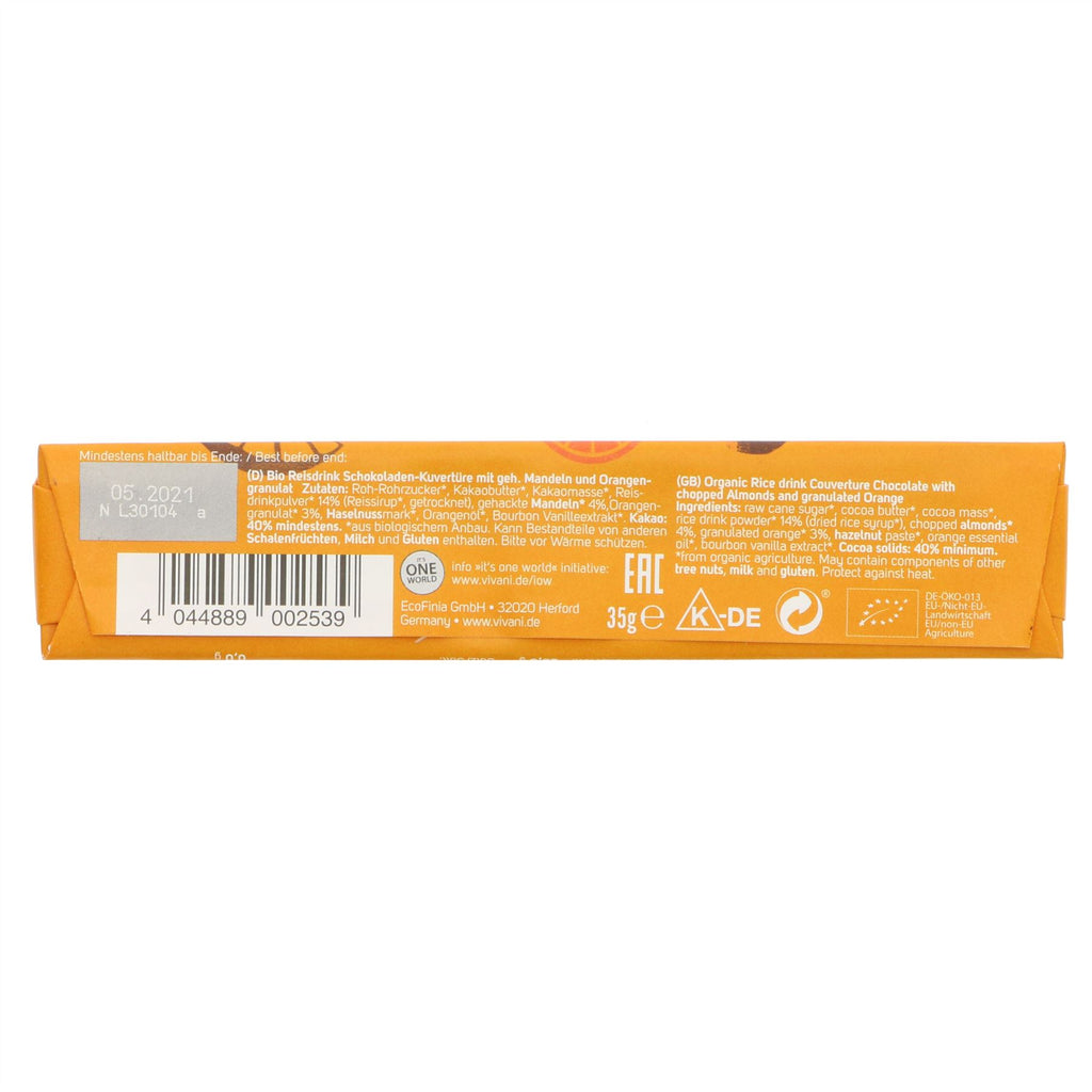 Vivani | Almond Orange Rice Chocolate | 35G