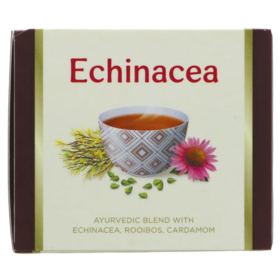 Organic and Vegan Yogi Tea with Echinacea, Rooibos, and Cardamom for physical balance and well-being.