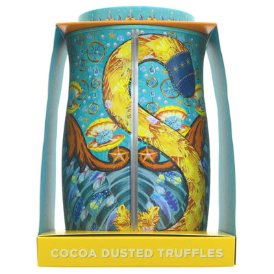 Monty Bojangles Spirit Blue Cat Tin: Coconut crush truffles for a delightful indulgence. Perfect for pairing with coffee or gifting.