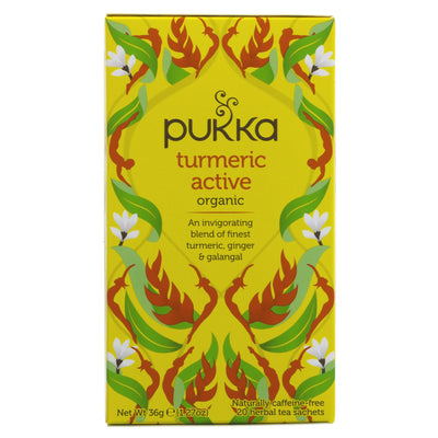 Organic turmeric, ginger and galangal blend for joints & muscles. Gluten-free, vegan | Pukka's Turmeric Active - 20 bags.