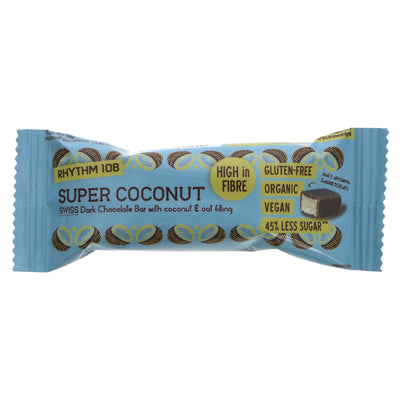 Organic, Vegan, Gluten-Free Coconut Choc Bar with Half the Sugar - Rhythm 108