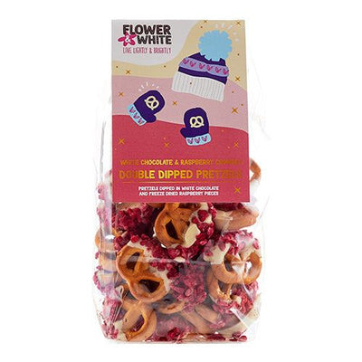 Flower & White | Raspberry & White Choc Pretzel | 100g