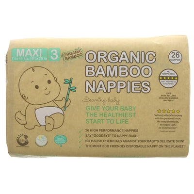 Protect baby with organic bamboo nappies! Soft waist & leg panels for comfort, natural absorbency up to 12hrs. Eco-friendly & vegan.