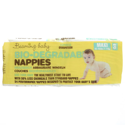 Eco-friendly nappies for sensitive skin. 40% less chemicals, Vegan & bio-degradable. Perfect for size 3. No VAT charged.