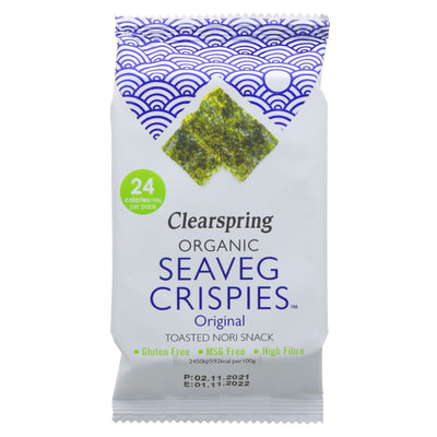 Clearspring Seaveg Crispies - Original: Nutritious vegan snack with 4 simple ingredients. Gluten-free & organic.