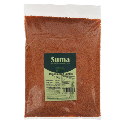 Organic Red Split Lentils - Perfect for Soups, Casseroles, and Curries - Packed with Minerals - Vegan - 1KG