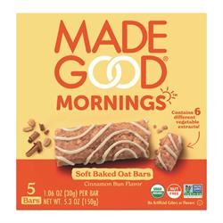 MadeGood | MadeGood Morning Oat Bar Cinnamon Bun 5 x 30g Multipack | 5 x 30gpack