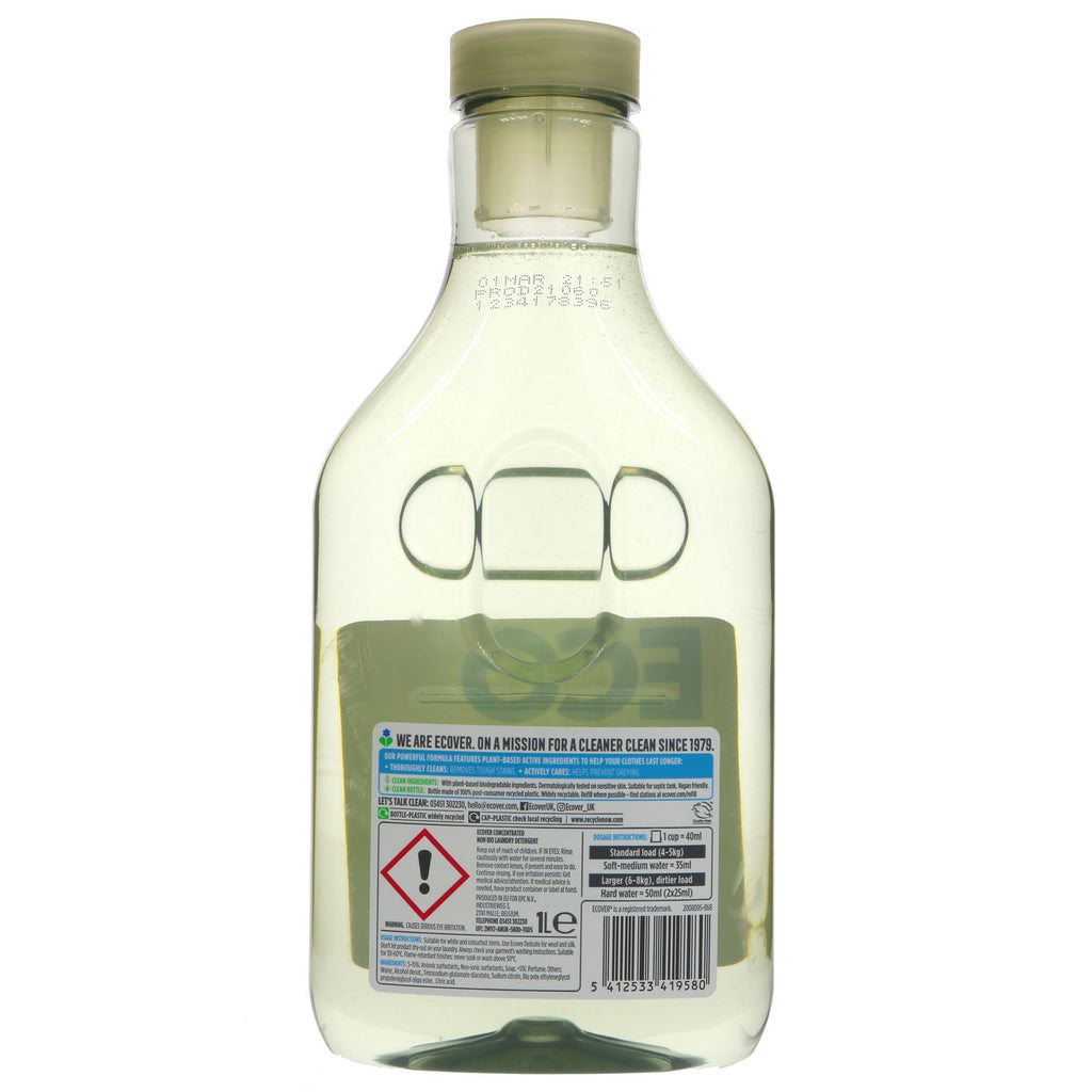 Ecover | Laundry Liquid - Non Bio | 1Ltr