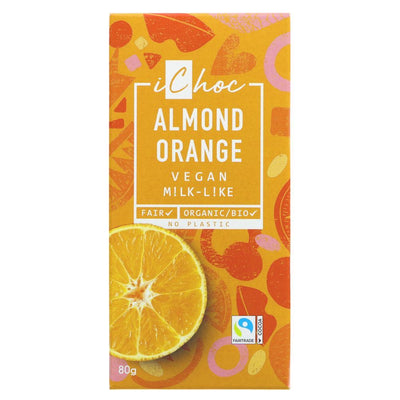 Vivani's Almond & Orange chocolate bar - Fairtrade, organic, no added sugar & vegan. Indulge guilt-free!