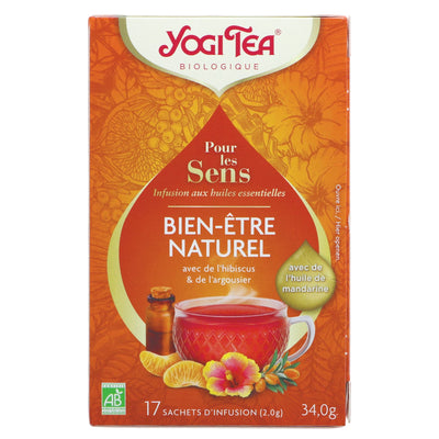 Yogi Tea | Natural Wellbeing - Mandarin Oil, Hibiscus | 17 bags