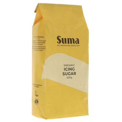 Organic vegan icing sugar by Suma - guilt-free baking made easy. 500g.