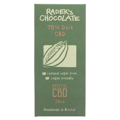 RADEKS | 75% Dark CBD Bar | 1 x 72G