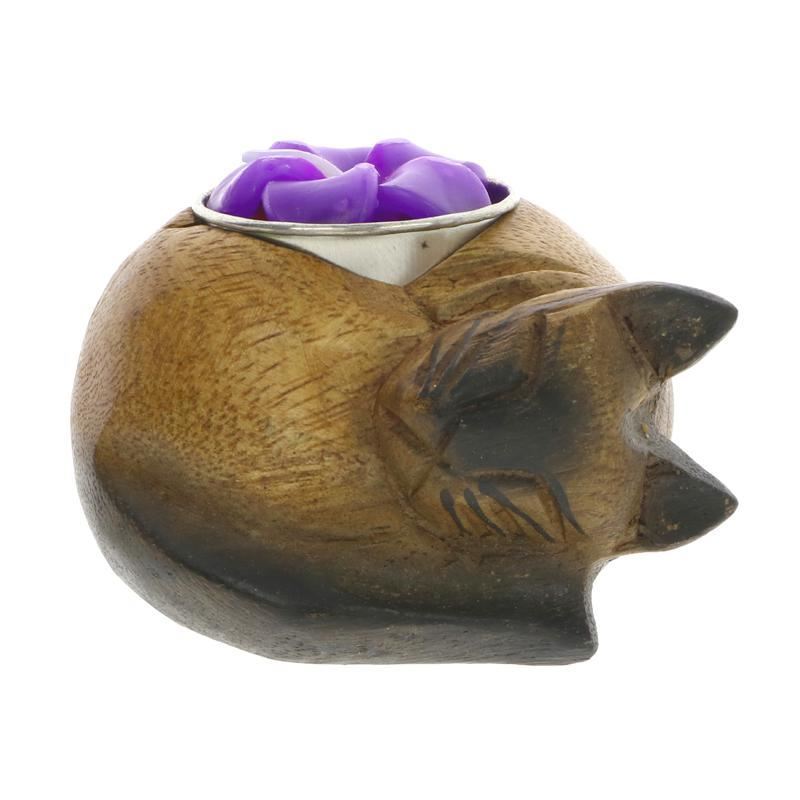 Siesta Crafts | Curled Cat Tea Light Holder | Each