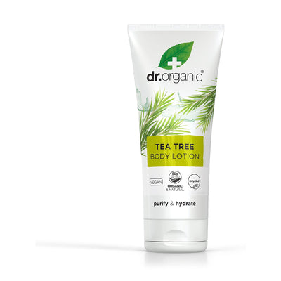 Dr Organic Tea Tree Body Lotion: Vegan & nourishing. Hydrate your skin with this natural lotion. No medical claims.