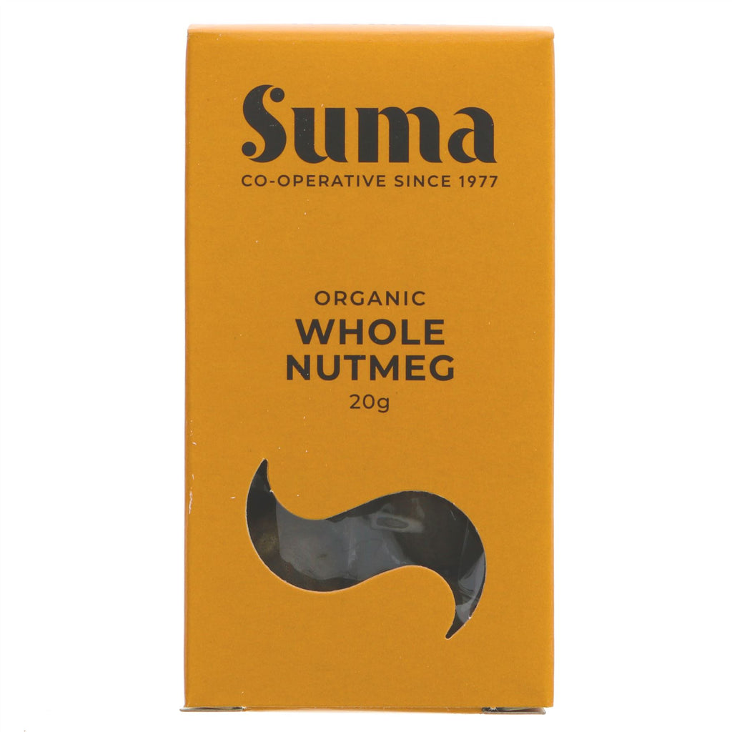 Suma's Organic Whole Nutmeg - 20g - Perfect for baking, cooking & hot drinks. VAT-free. Vegan.