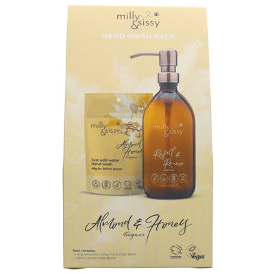 Milly And Sissy | Almond and Honey Hand Wash Set - Refill set with bottle 500ml | 1 set