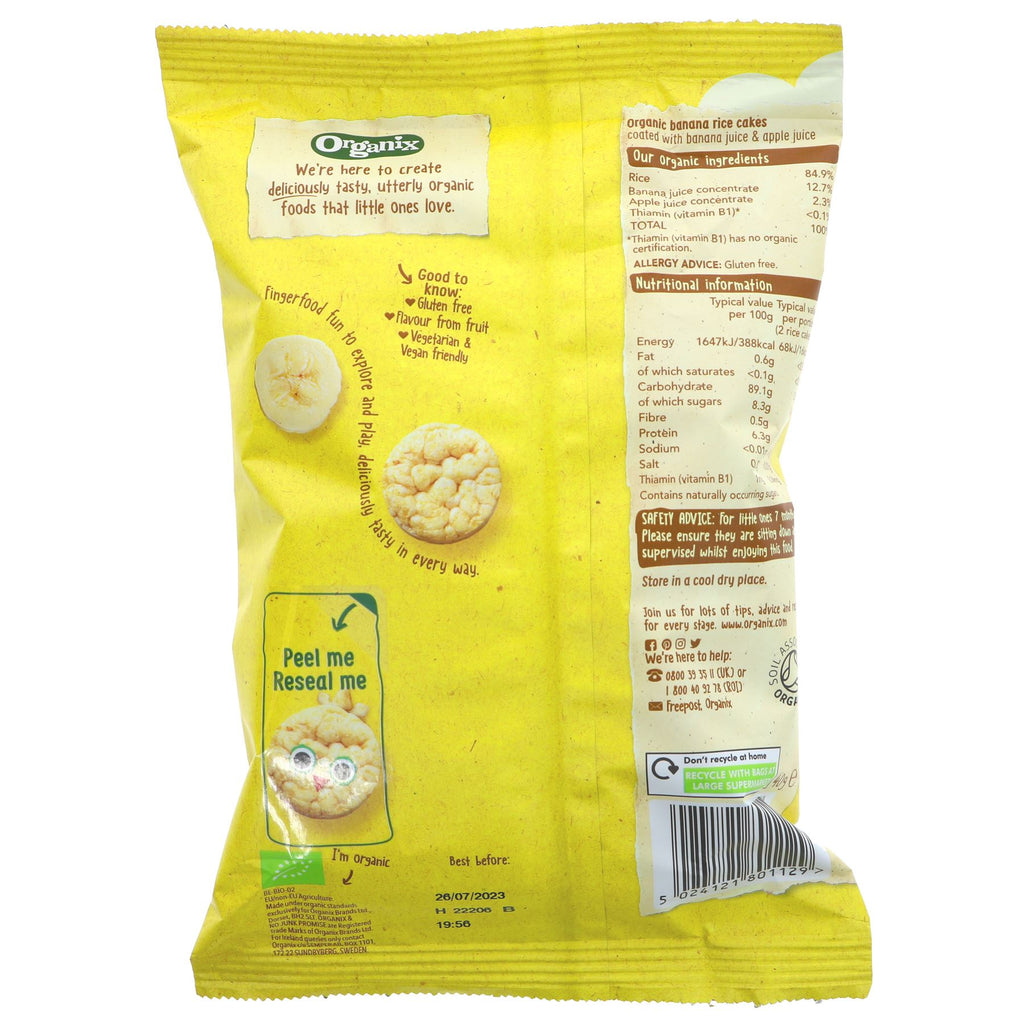 Organic Banana Rice Cakes | Vegan | Perfect for babies and toddlers | Pair with your favourite dip | No VAT charged |