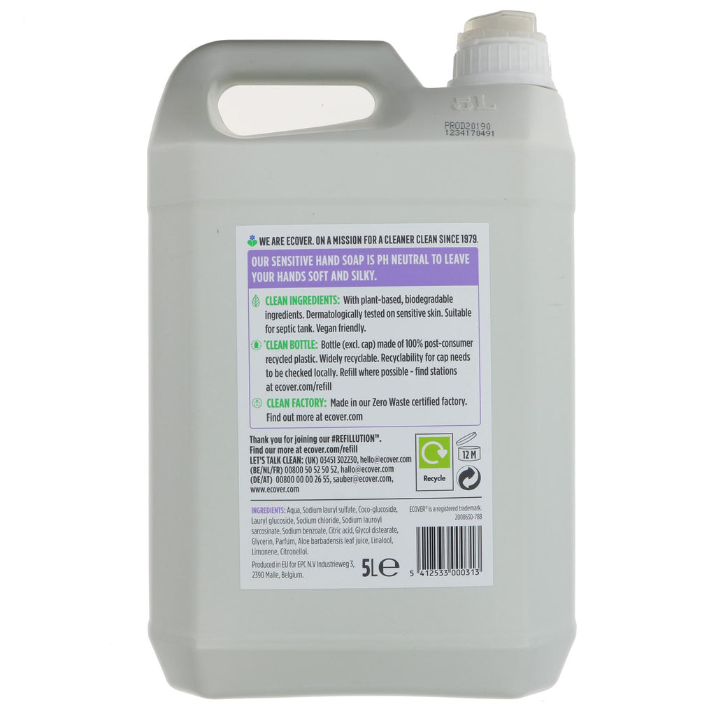 Vegan Ecover Lavender & Aloe Liquid Hand Soap - 5L bulk